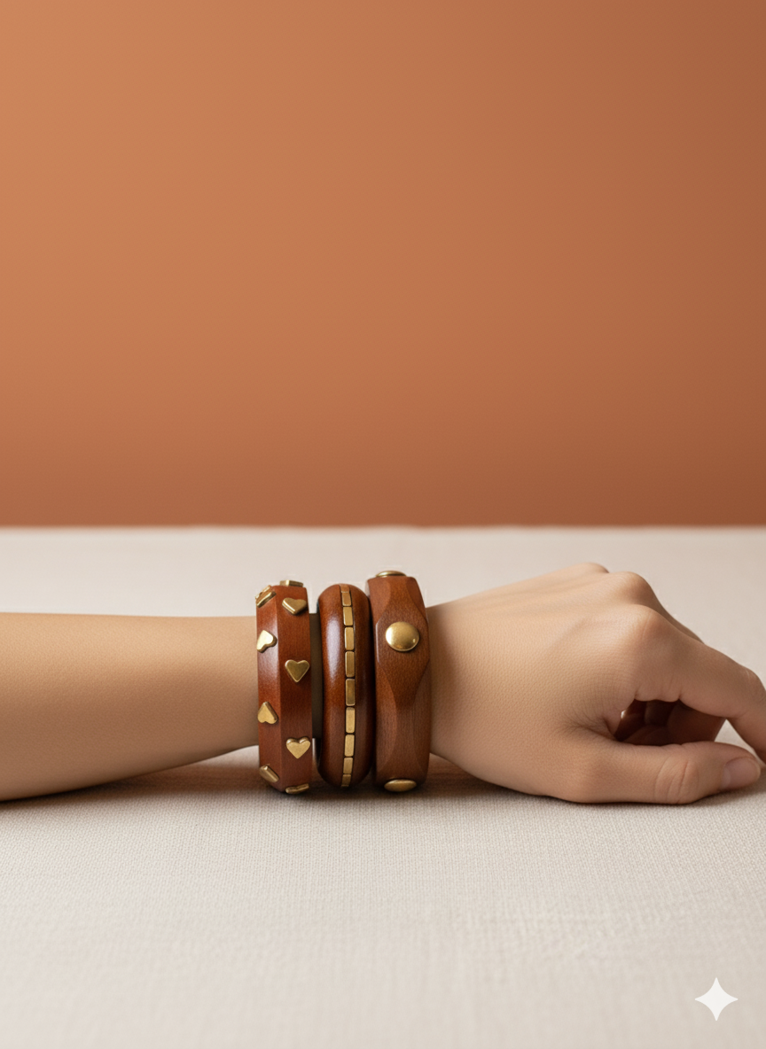 Classic Wooden Bangle Stack